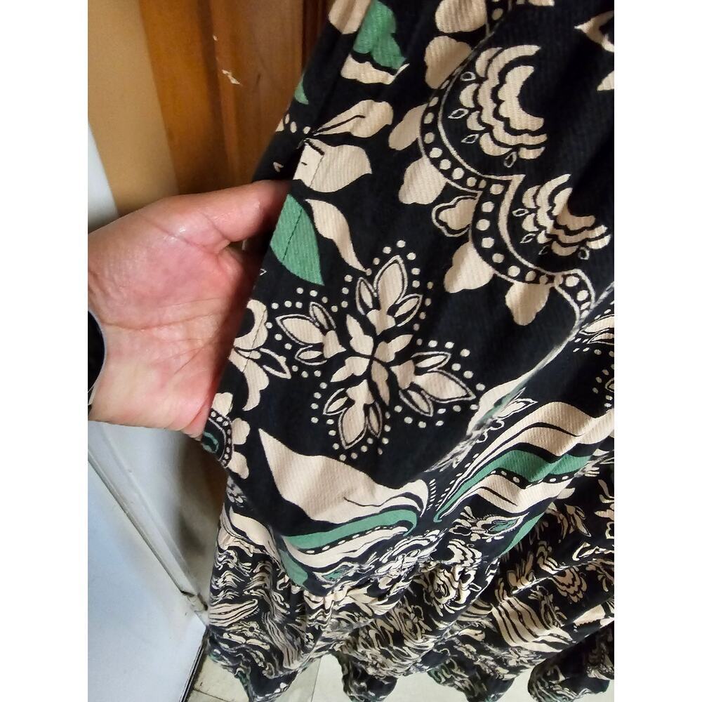 Fatface Women's Black Priya Mosaic Leaf Midi Dress Size 6 - Picture 10 of 12